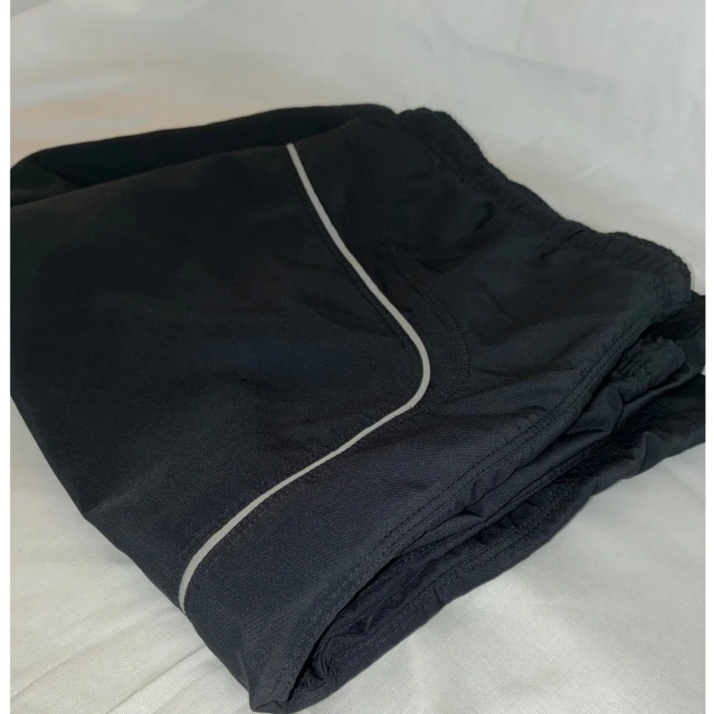 Nike Running Shorts Mens Large Black Mesh Lined Athletic Gym Pockets Swoosh Logo